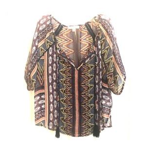 Purple patterned blouse